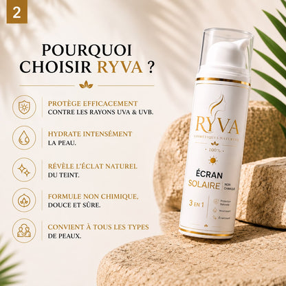RYVA Écran Solaire Naturel 3 en 1